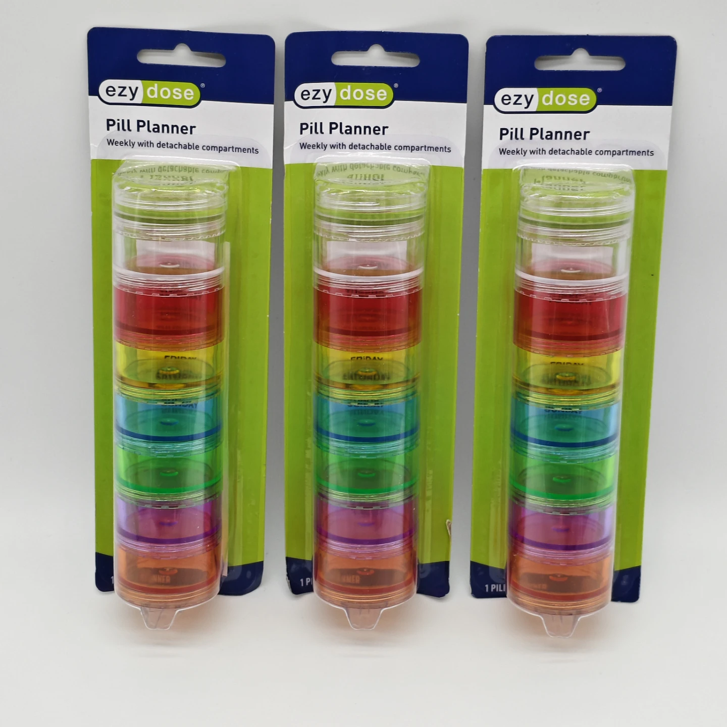 Ezy Dose Pill Planner - Weekly Pill Organizer (3-Count)