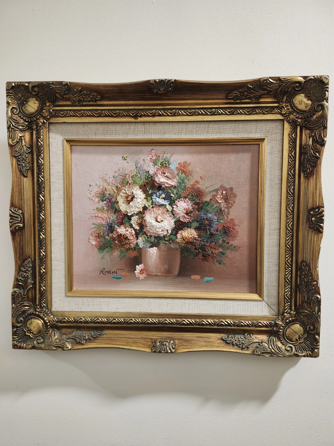3 Floral Oil Paintings - photo 2
