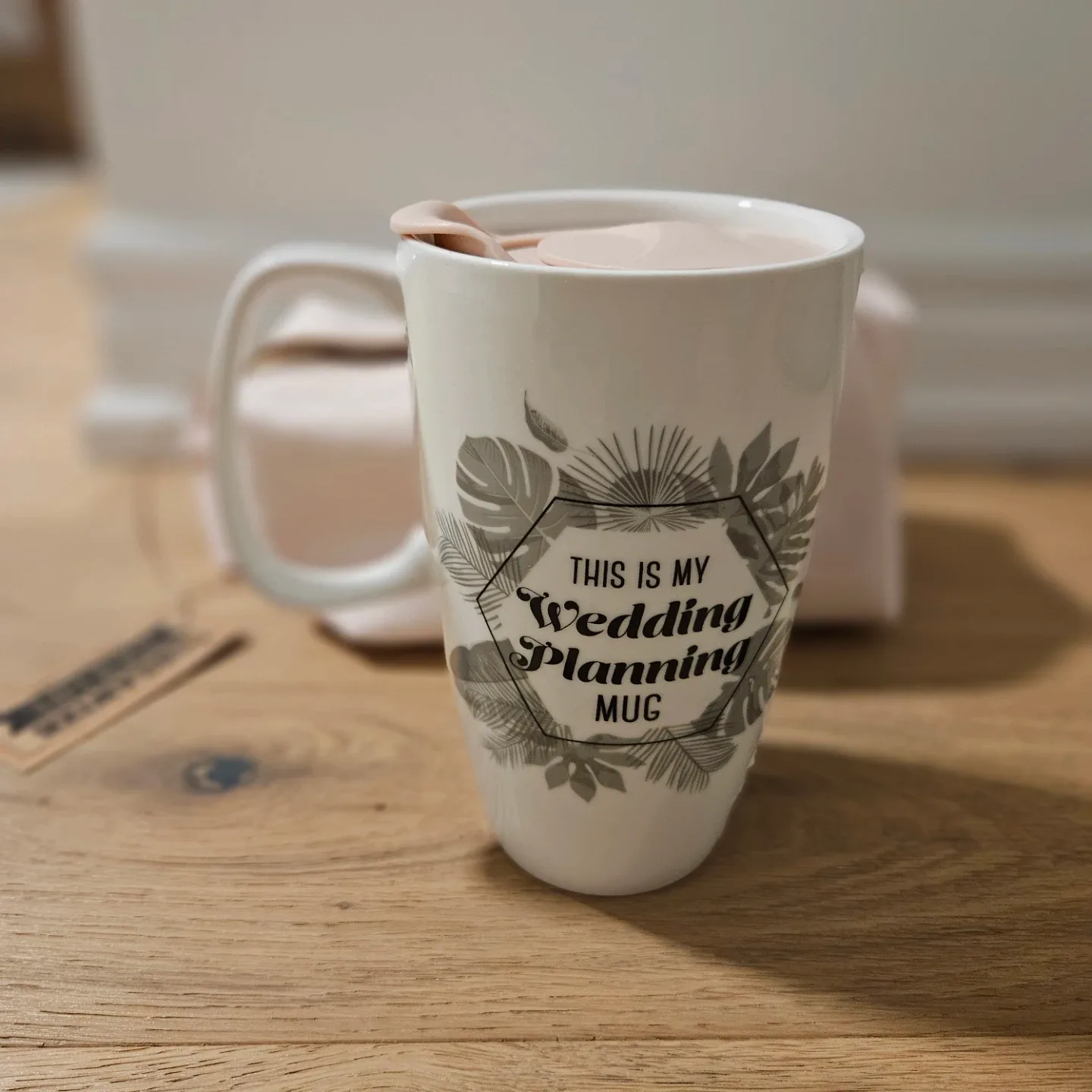 Wedding Planning Mug – Bride-to-Be Gift with Lid (Cream/White)