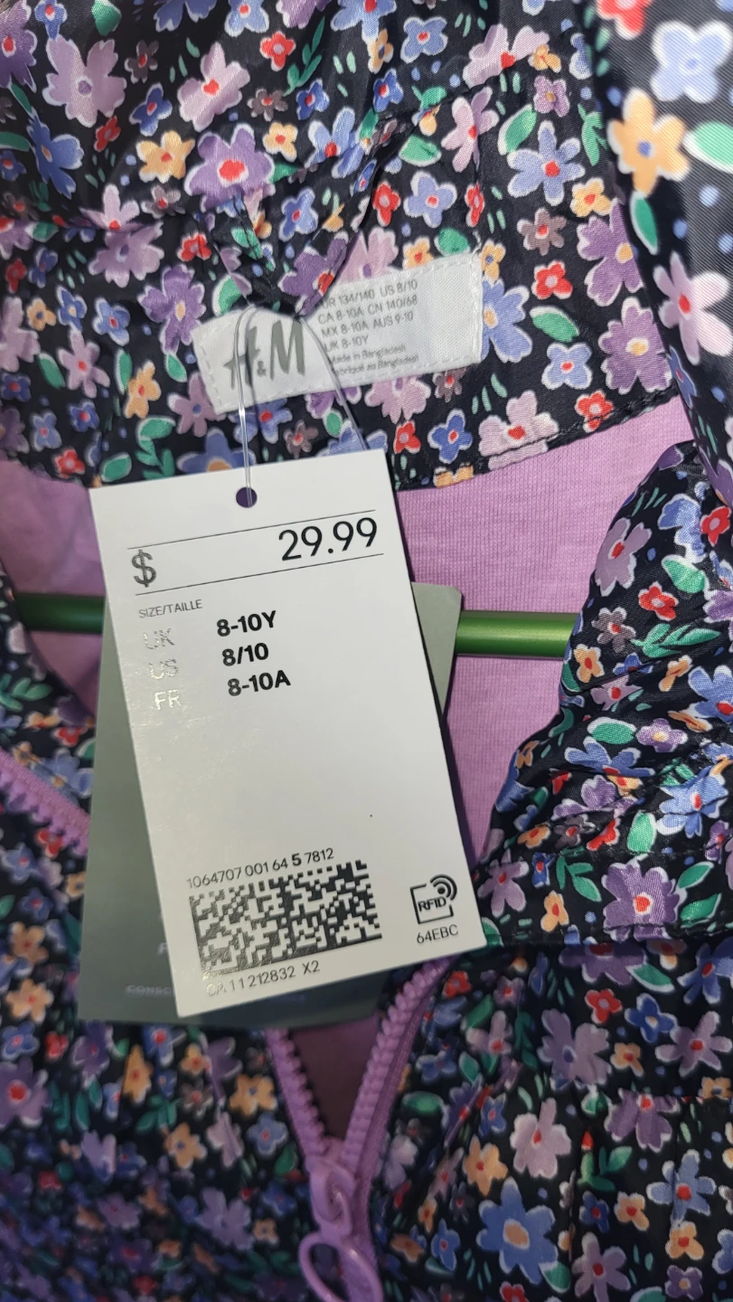 H&M Floral Rain Jacket - Size 8-10Y - photo 2