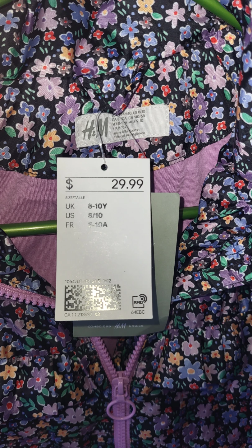 H&M Floral Rain Jacket - Size 8-10Y - photo 4