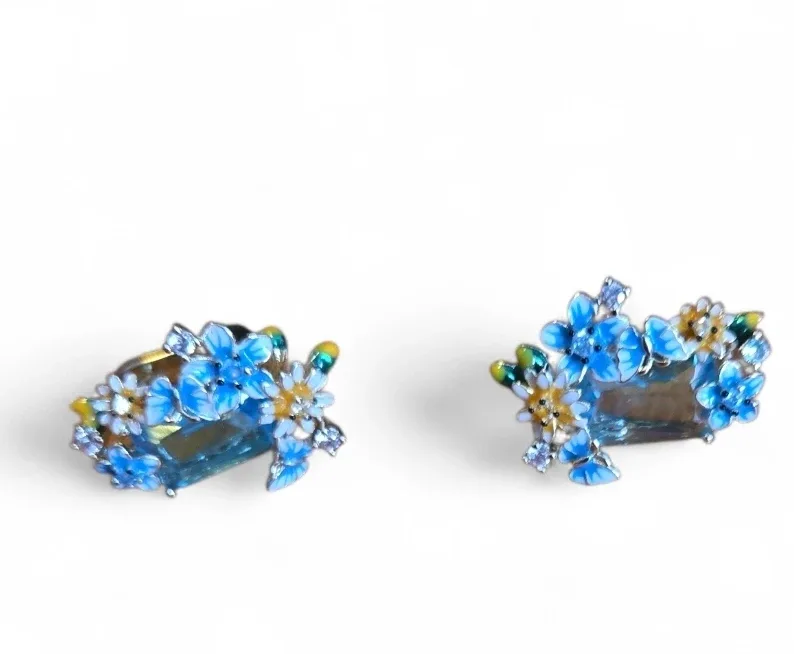 Blue Flower Earrings