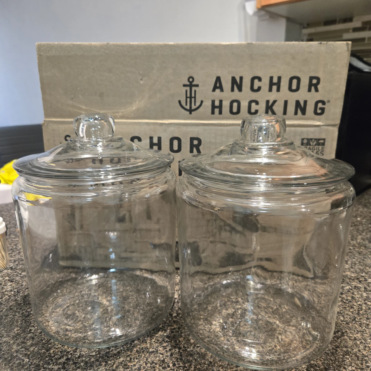 Anchor Hocking Glass Storage Jars (2)