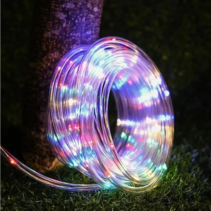 32.8 ft Solar-Powered Outdoor String Light Tube Design Outdoor
