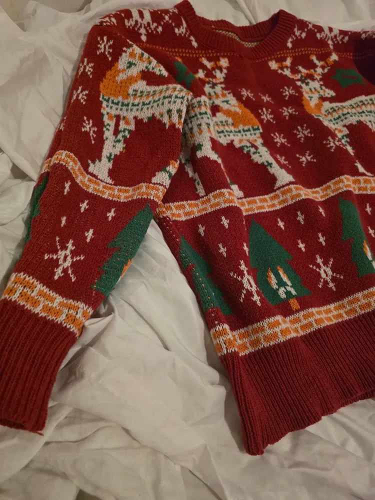 Christmas Sweater - Red with Festive Design #Cleanout image indicator(2)