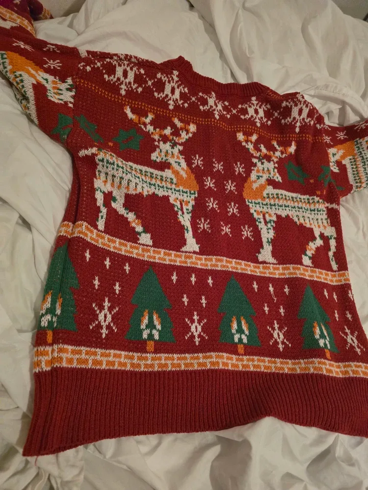 Christmas Sweater - Red with Festive Design #Cleanout image indicator(3)