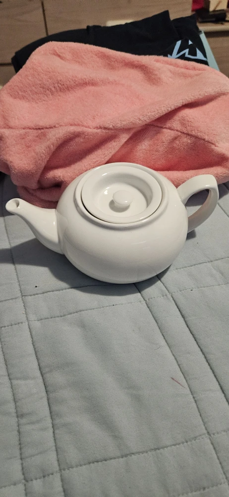White Ceramic Teapot for one