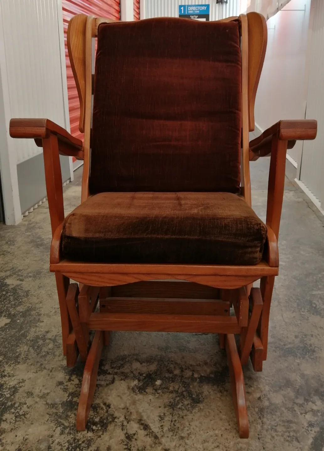 Wooden Glider Rocking Chair with Cushion