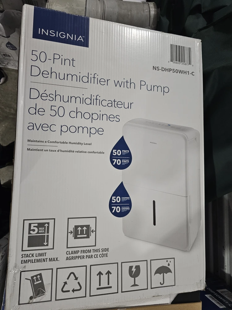 Insignia 50-Pint Dehumidifier with Pump - New in Box!