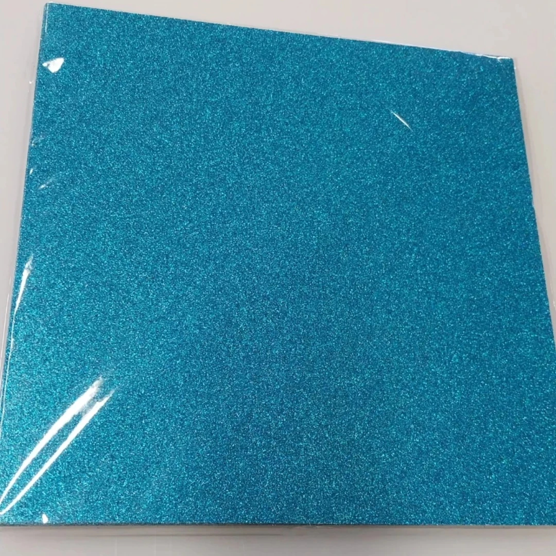12x12 Heavy Weight CYAN Blue Glitter Cardstock (24pk)