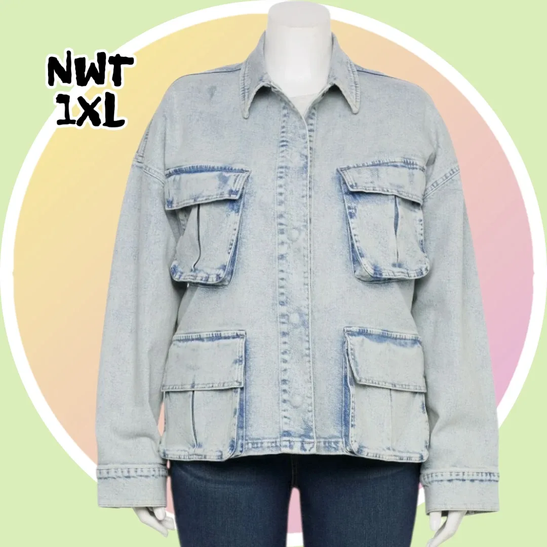 #cleanout NWT 1XL Heavweight Denim Jacket w 4 Pockets