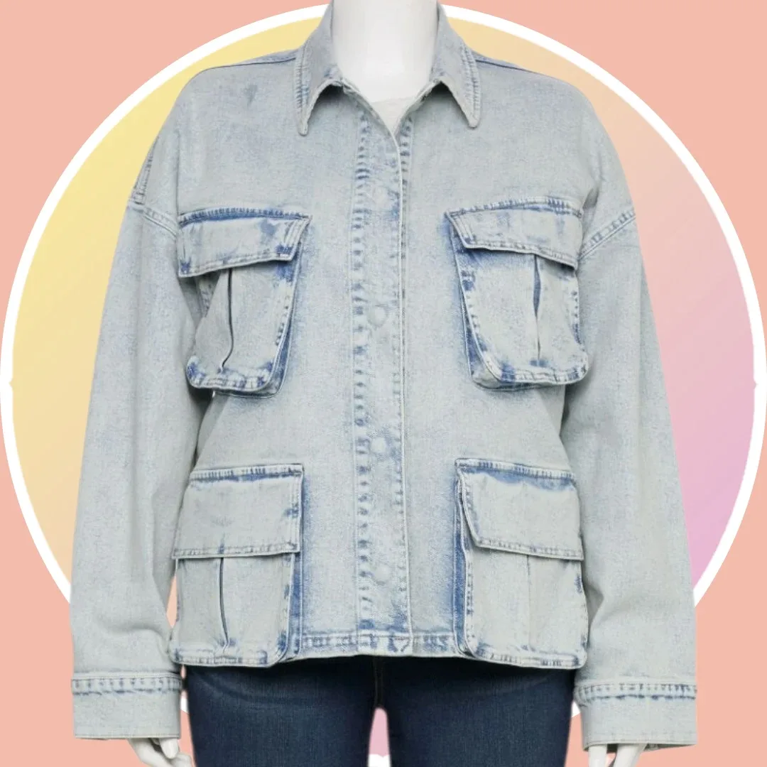 #cleanout NWT 1XL Heavweight Denim Jacket w 4 Pockets image indicator(3)