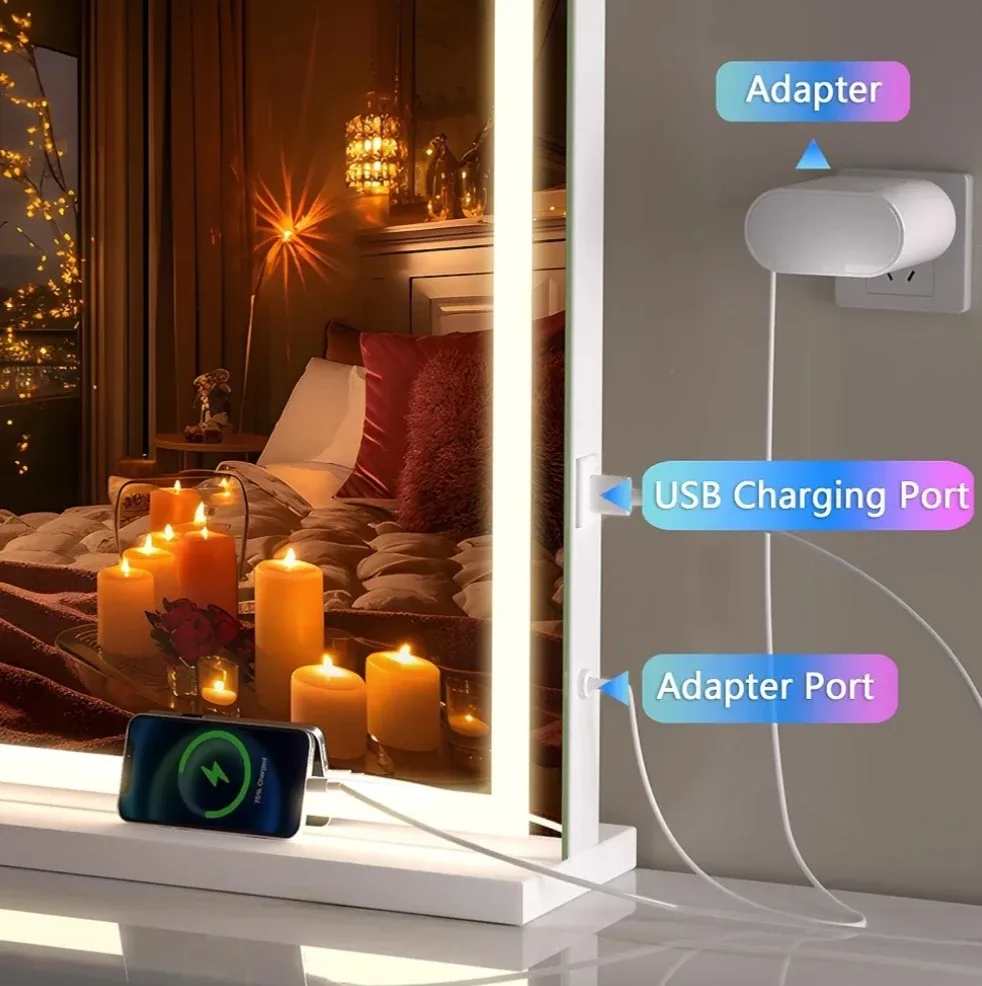 LED Vanity Mirror with 10X Magnification image indicator(5)