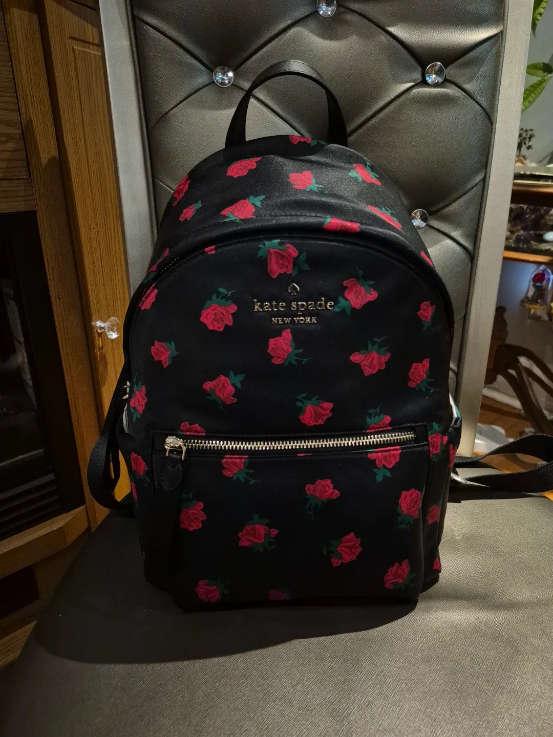 Kate Spade Black Floral Backpack image indicator(3)