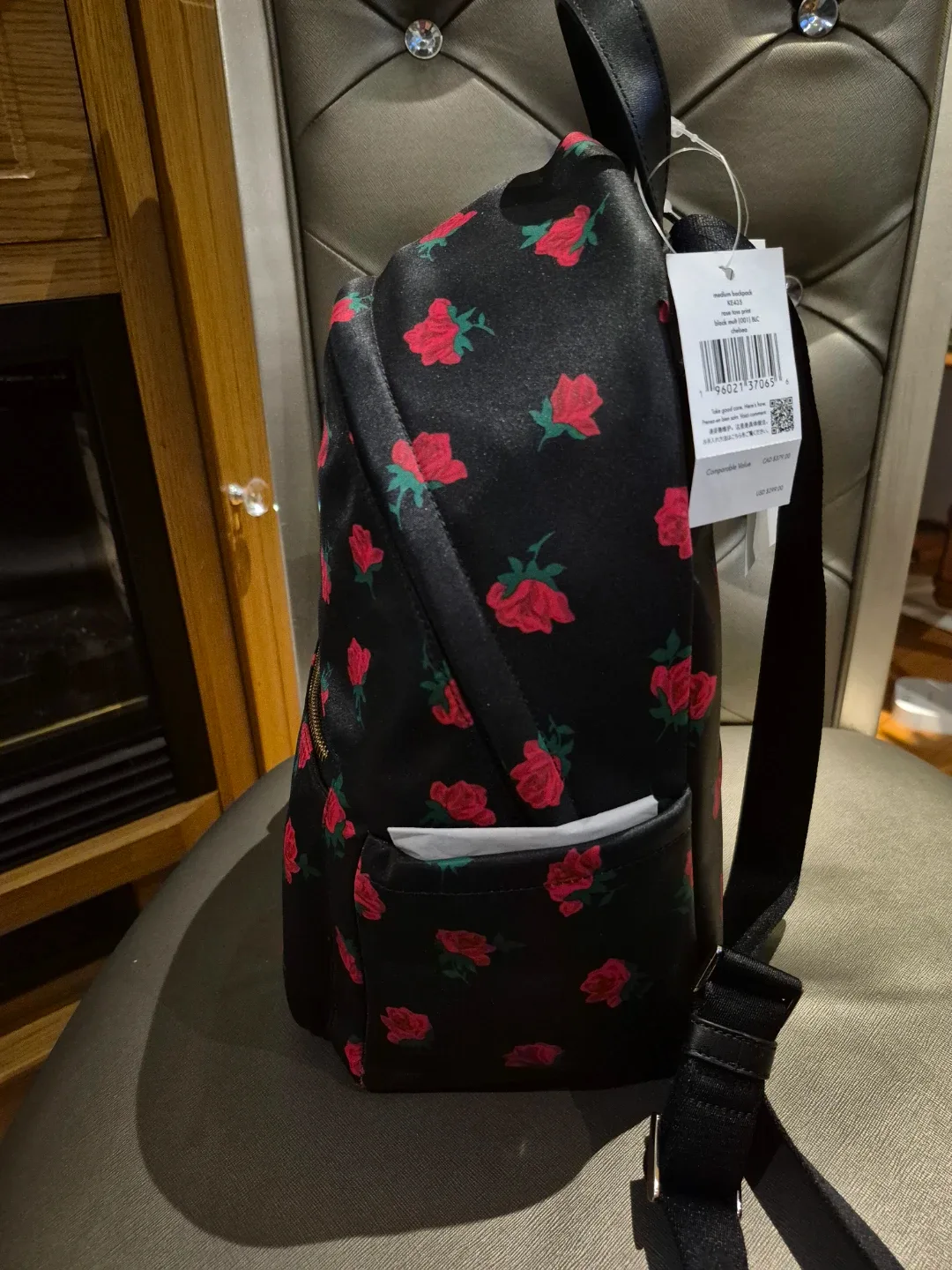 Kate Spade Black Floral Backpack image indicator(5)