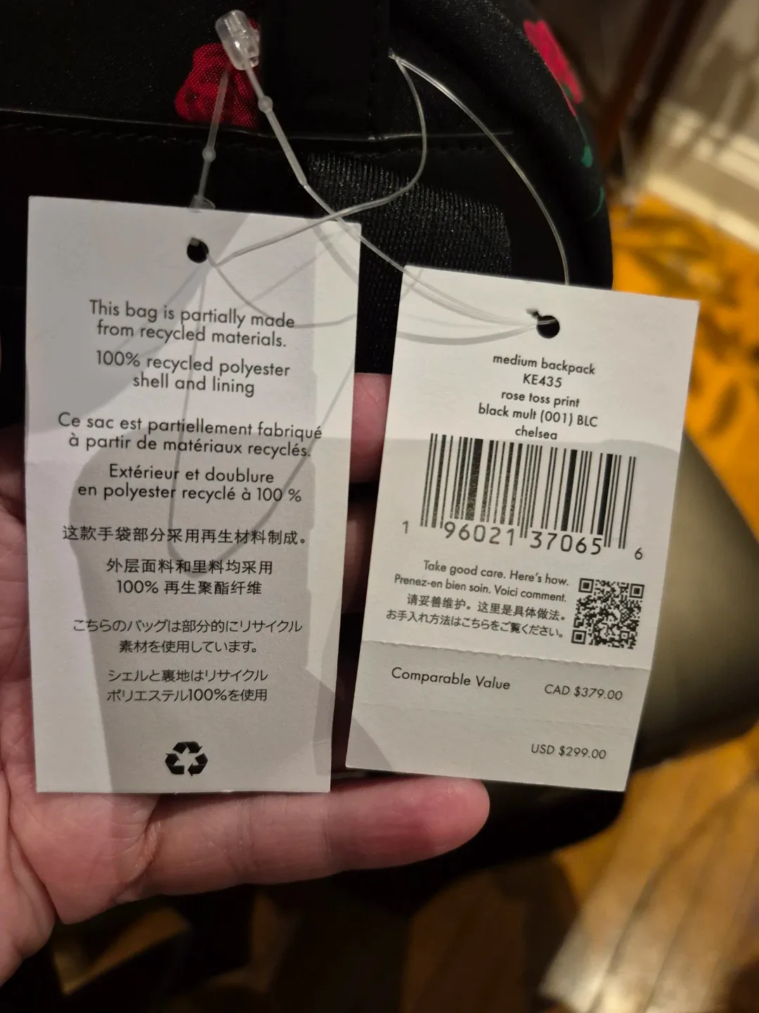 Kate Spade Black Floral Backpack image indicator(10)