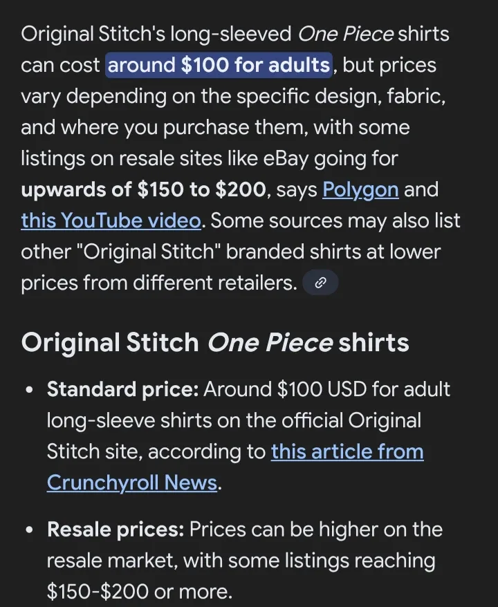 RARE One Piece  Shirt - Size L Original Stitch Collectible image indicator(6)