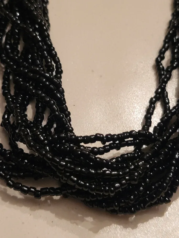 Black Multi Strand Beaded Necklace image indicator(2)