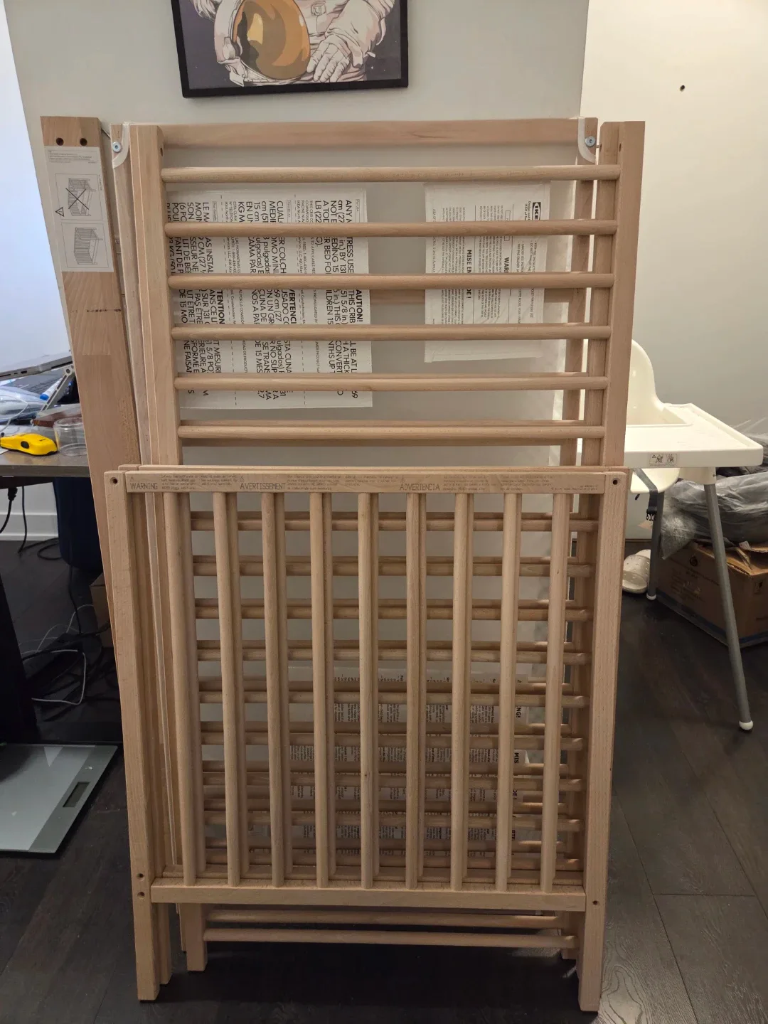 IKEA SNIGLAR Crib, Beech, 70x132 cm (27 1/2x52 ") image indicator(2)