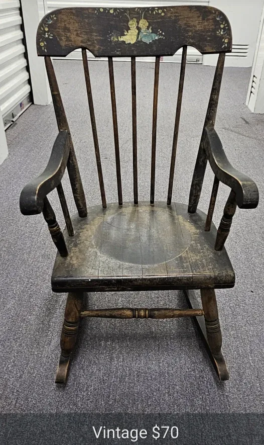 Vintage Wooden Rocking Chair image indicator(2)