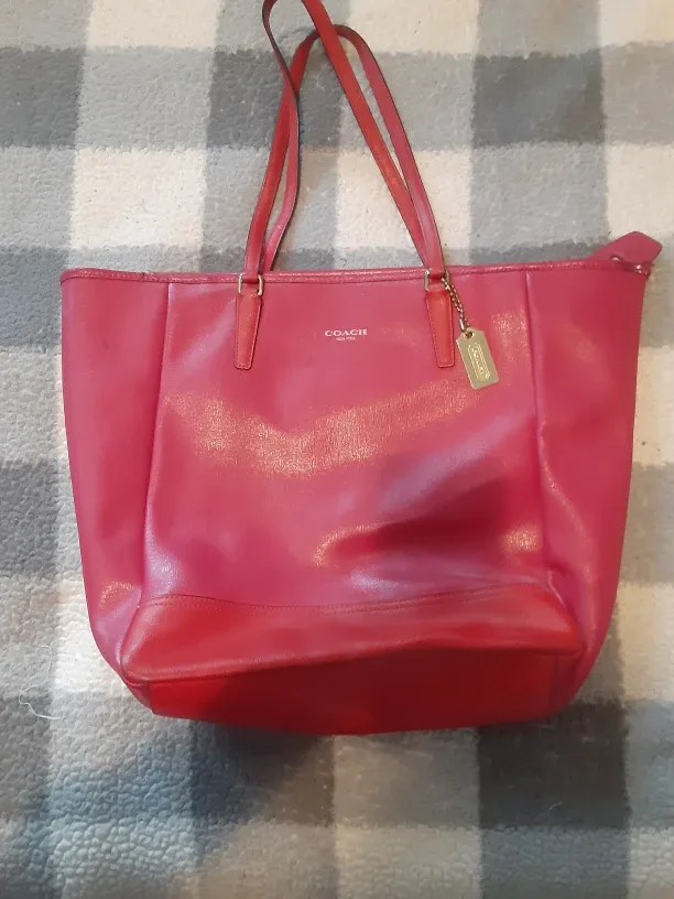 Coach Pink Leather Tote Bag