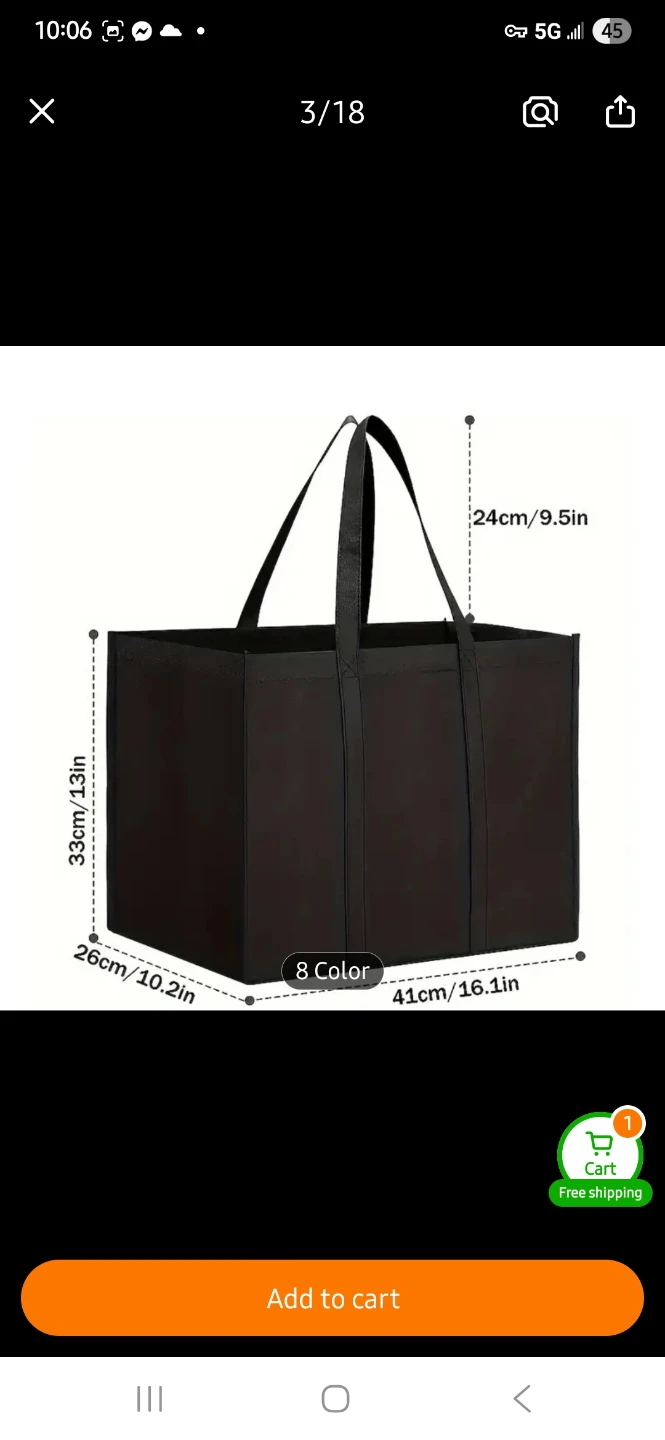 NEW Durable Black Reusable Grocery Bags 🛍 - photo 3