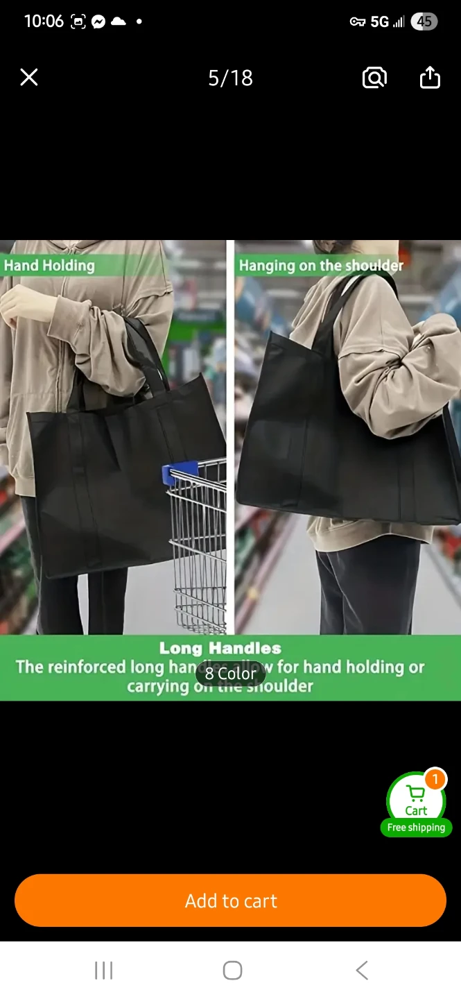 NEW Durable Black Reusable Grocery Bags 🛍 - photo 5