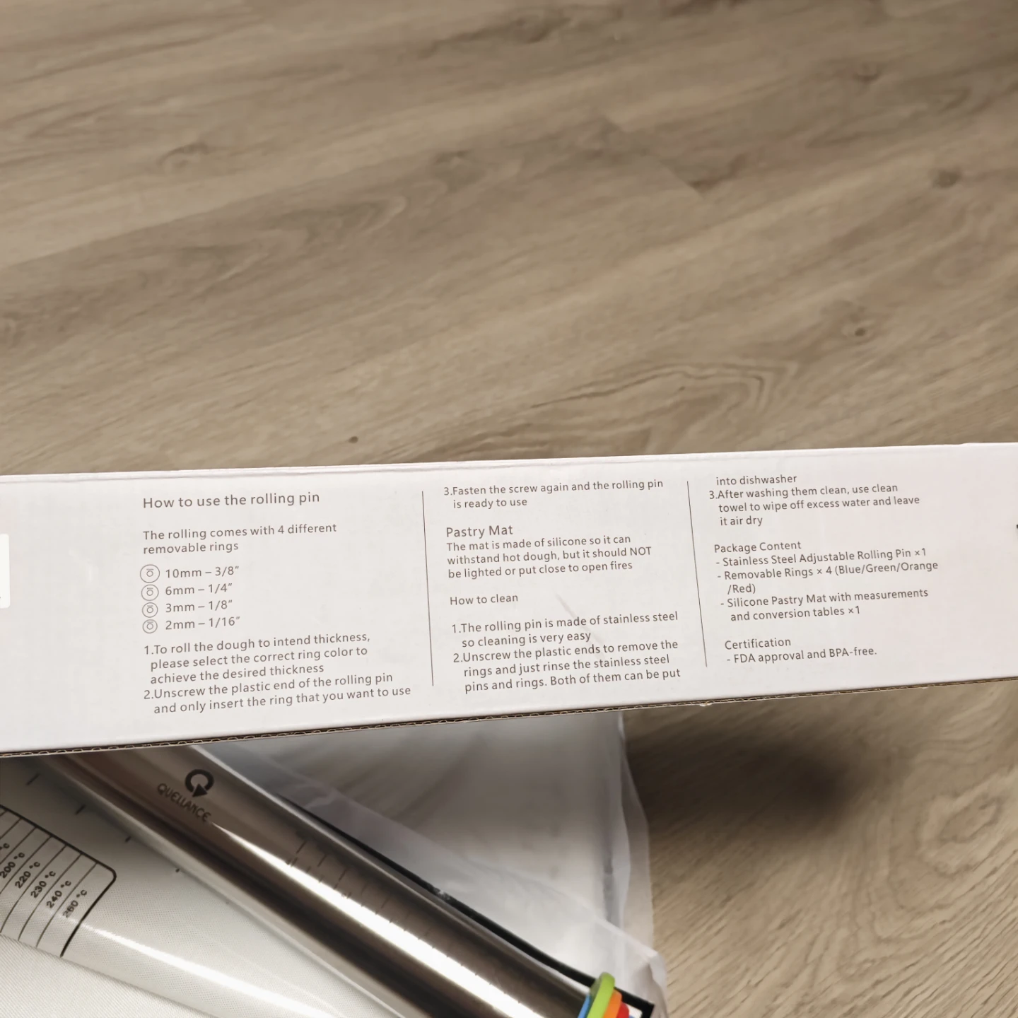 New QUELIANCE Rolling Pin & Pastry Mat Set - photo 2