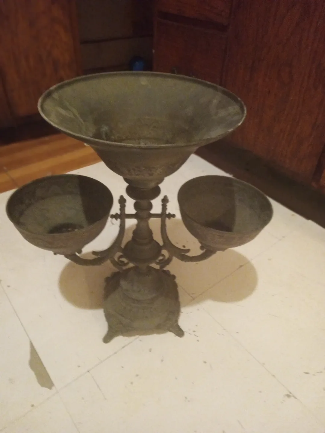 Antique Metal Candle Holder #cleanout