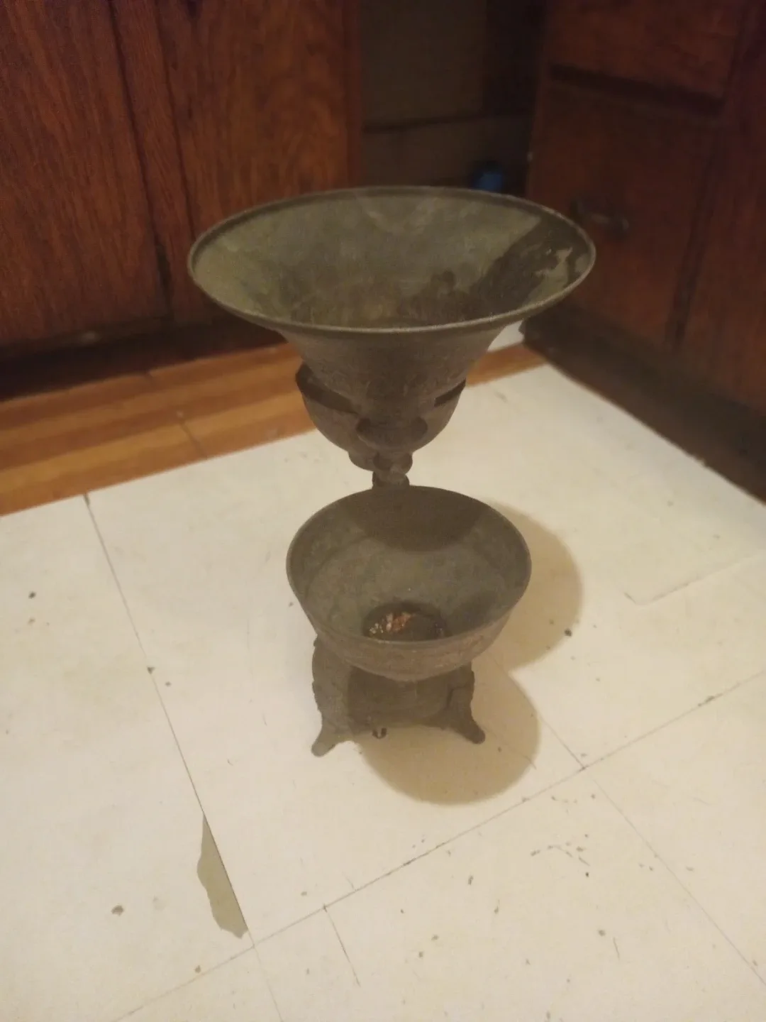 Antique Metal Candle Holder #cleanout image indicator(4)