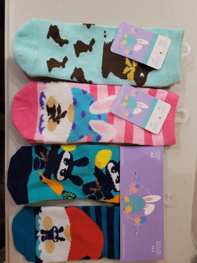 Ankle Socks, Size 3-9 & 11-2, New