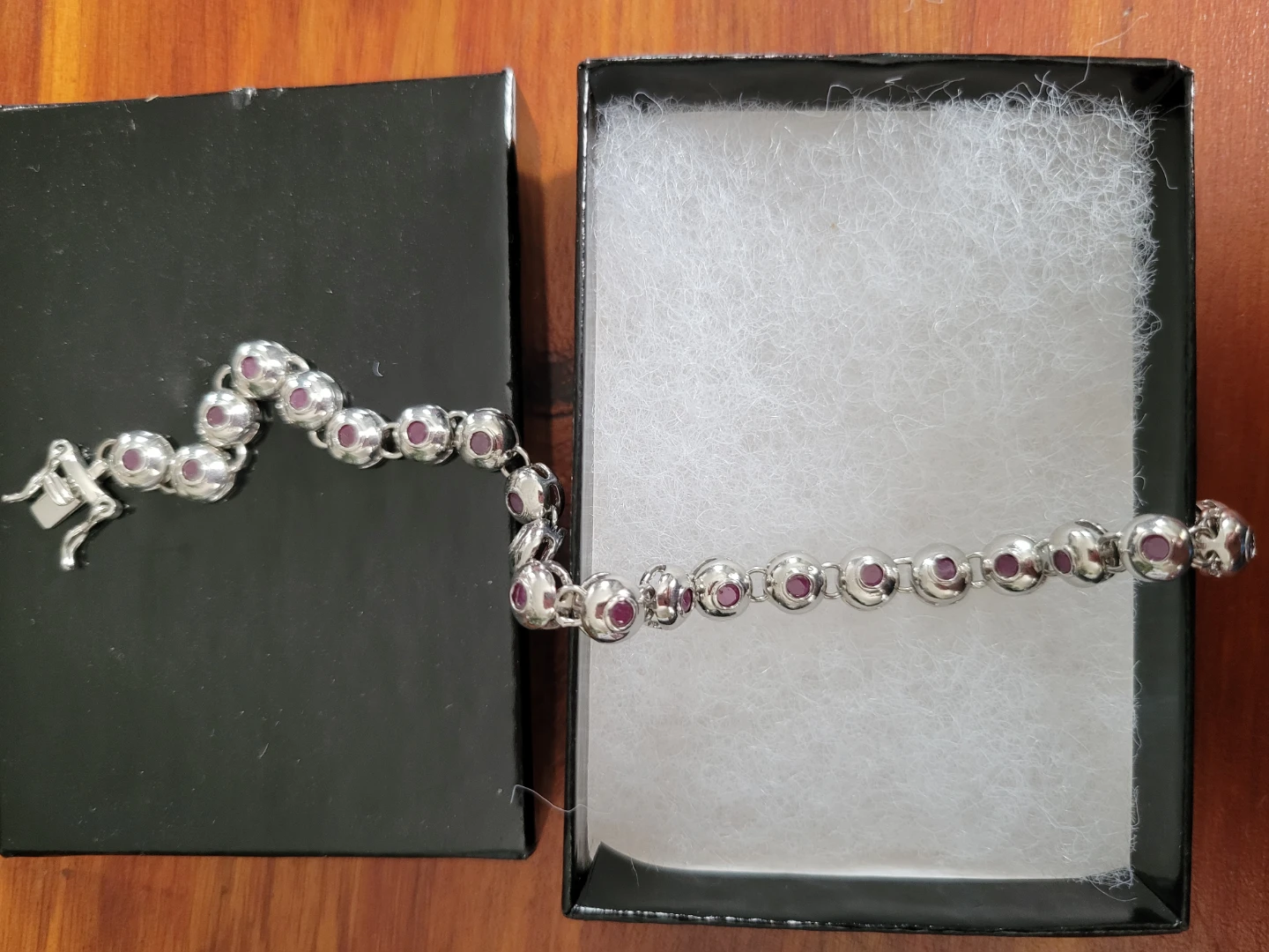 925Silver & Ruby  Stone Bracele