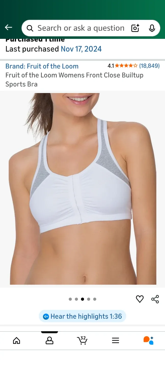 Fruit of the Loom Womens Front Close Sports Bra - #Cleanout image indicator(2)