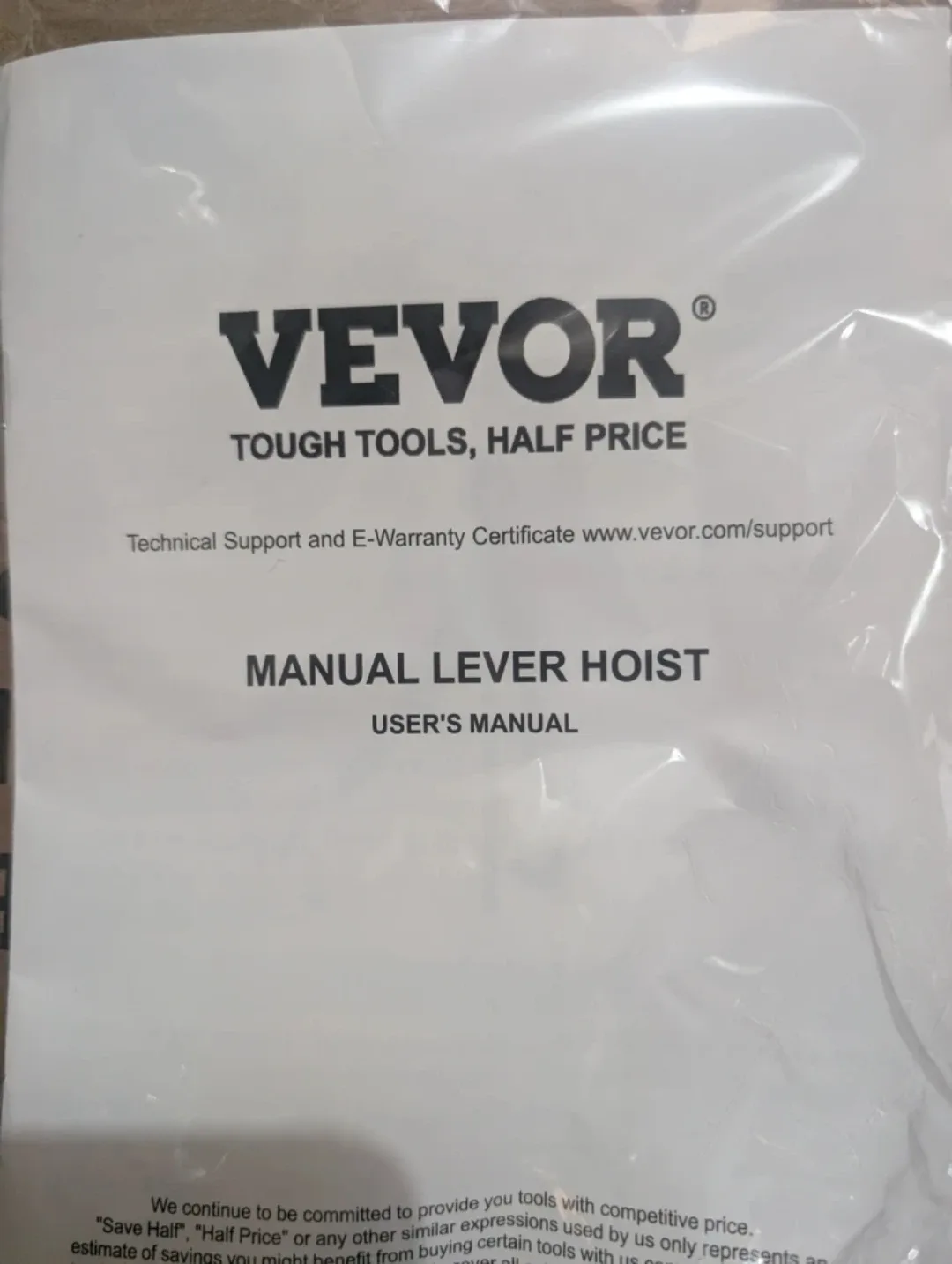VEVOR Manual Lever Hoist  - new in box.
