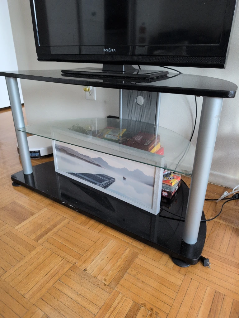 Corner TV Stand - Black & Silver - photo 2