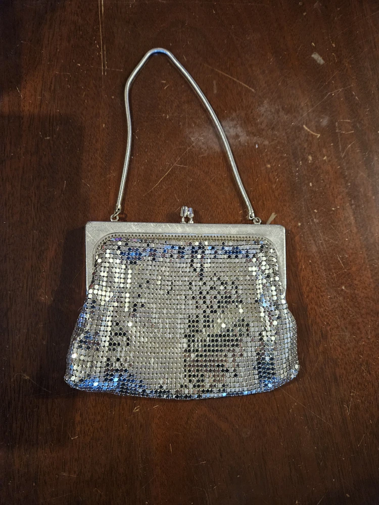 Vintage Silver Mesh Evening Bag