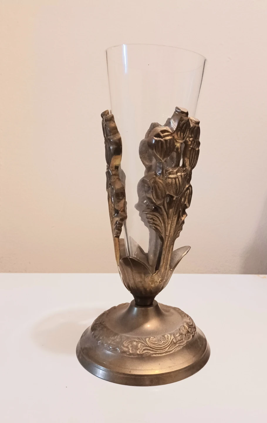 Floral Solid Brass Vintage Vase - photo 2