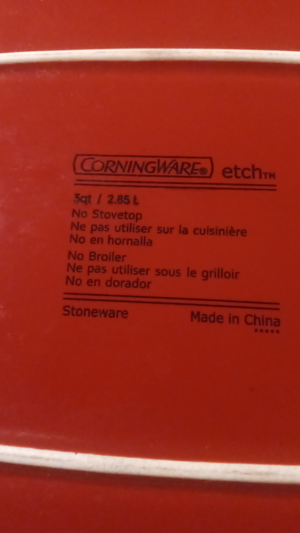 #Cleanout-Corningware Etch 3qt Baking Dish - photo 3
