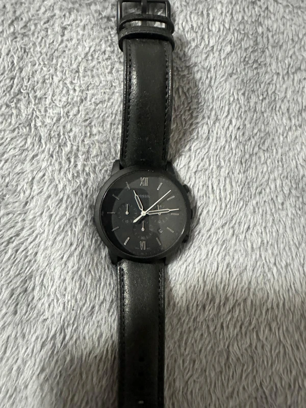 Fossil Black Leather Watch