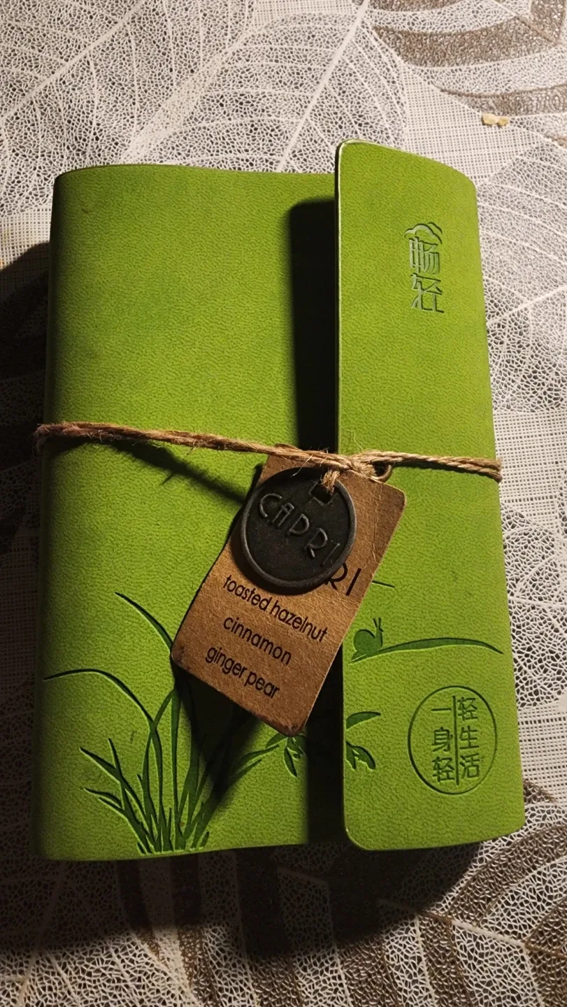 Green suede notebook