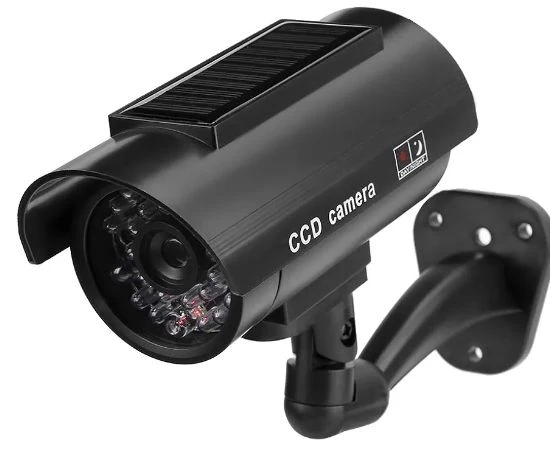 Solar powered fake camera with LED flashing