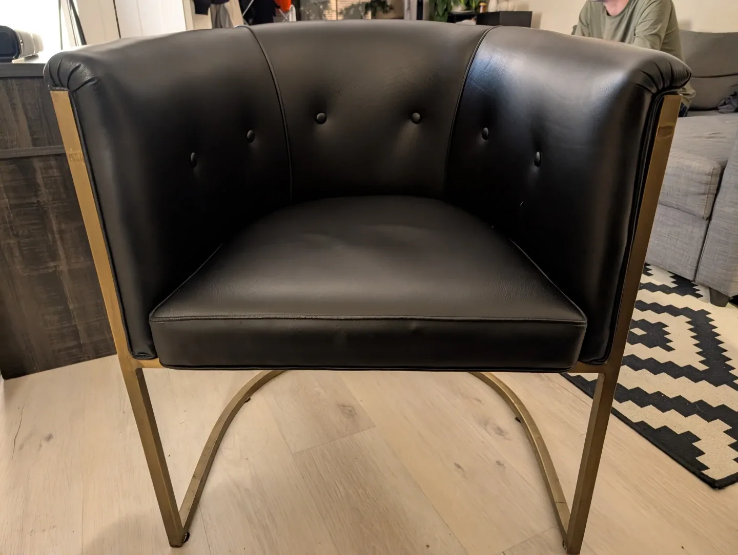 Black Leather Accent Chair