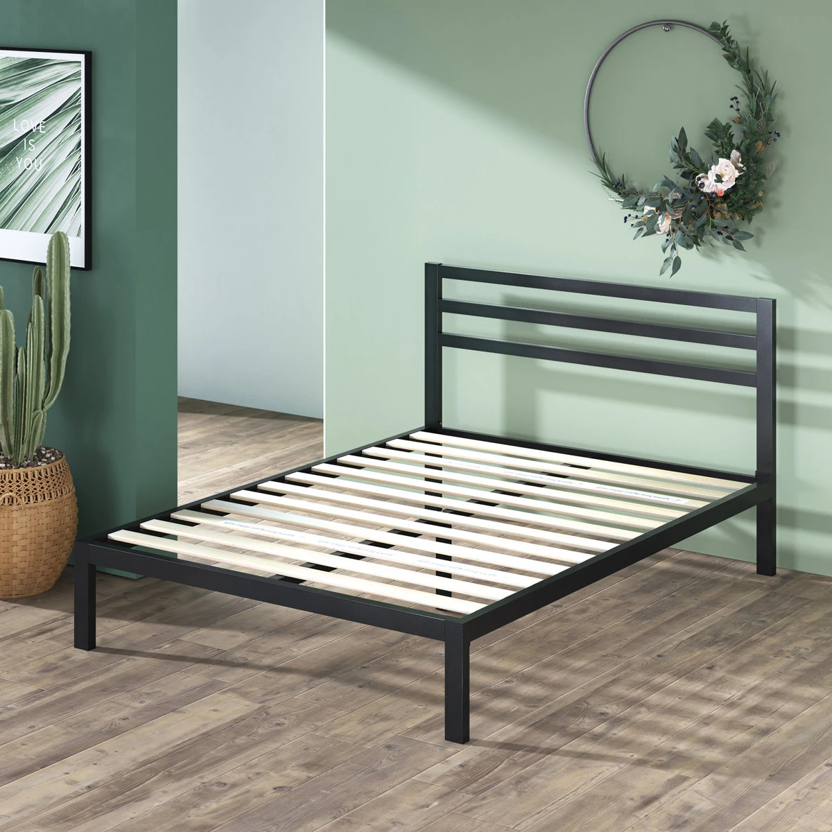Black Metal Bed Frame (double) - photo 2