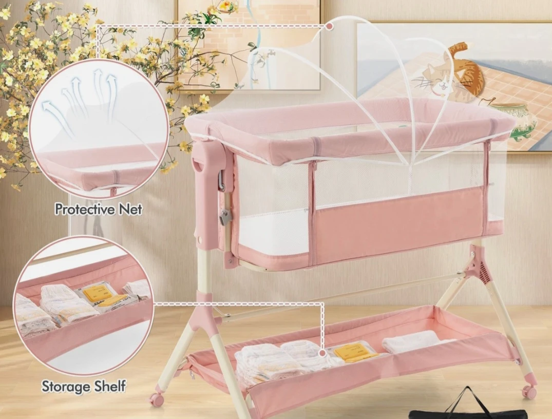 Pink Baby Bassinet - 0-6 Months