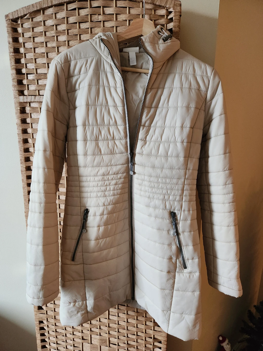 Zella Beige Puffer Jacket - Size Small (Women) - photo 4