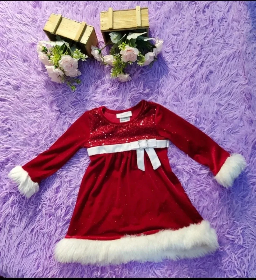 Bonnie Baby Red  Christmas Dress - Size 24M #Cleanout
