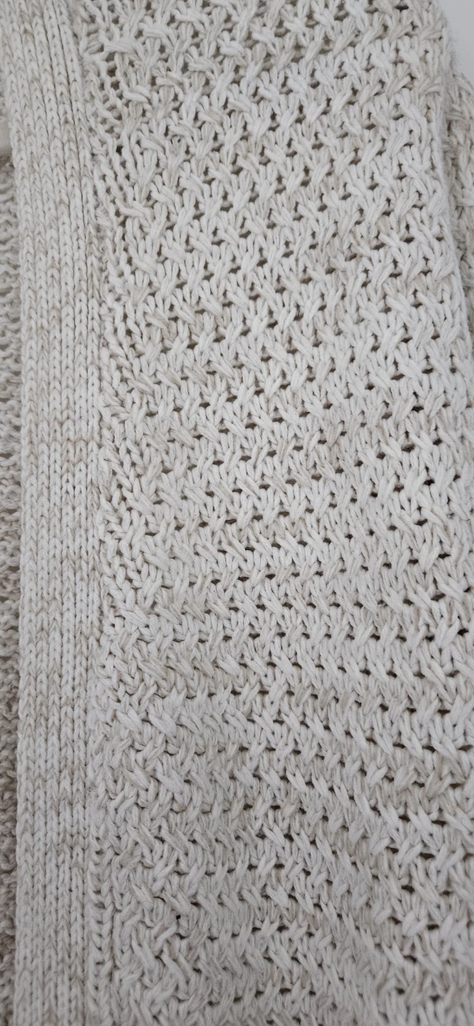 Cream Knit Cardigan with Pockets, Size Medium - photo 5
