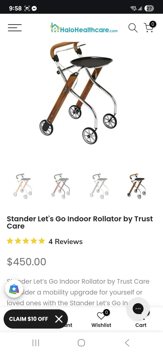Stander Let's Go Indoor Rollator by Trust Care image indicator(3)