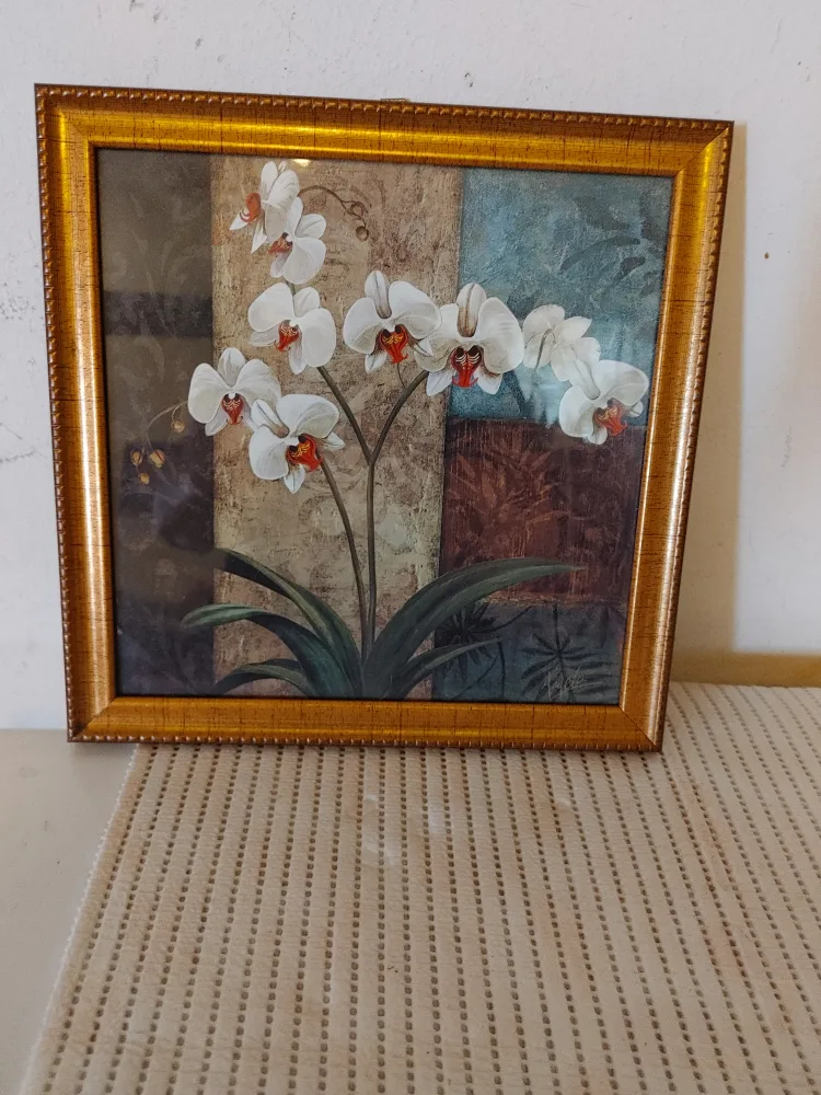 Floral Print in Gold Coloured Frame