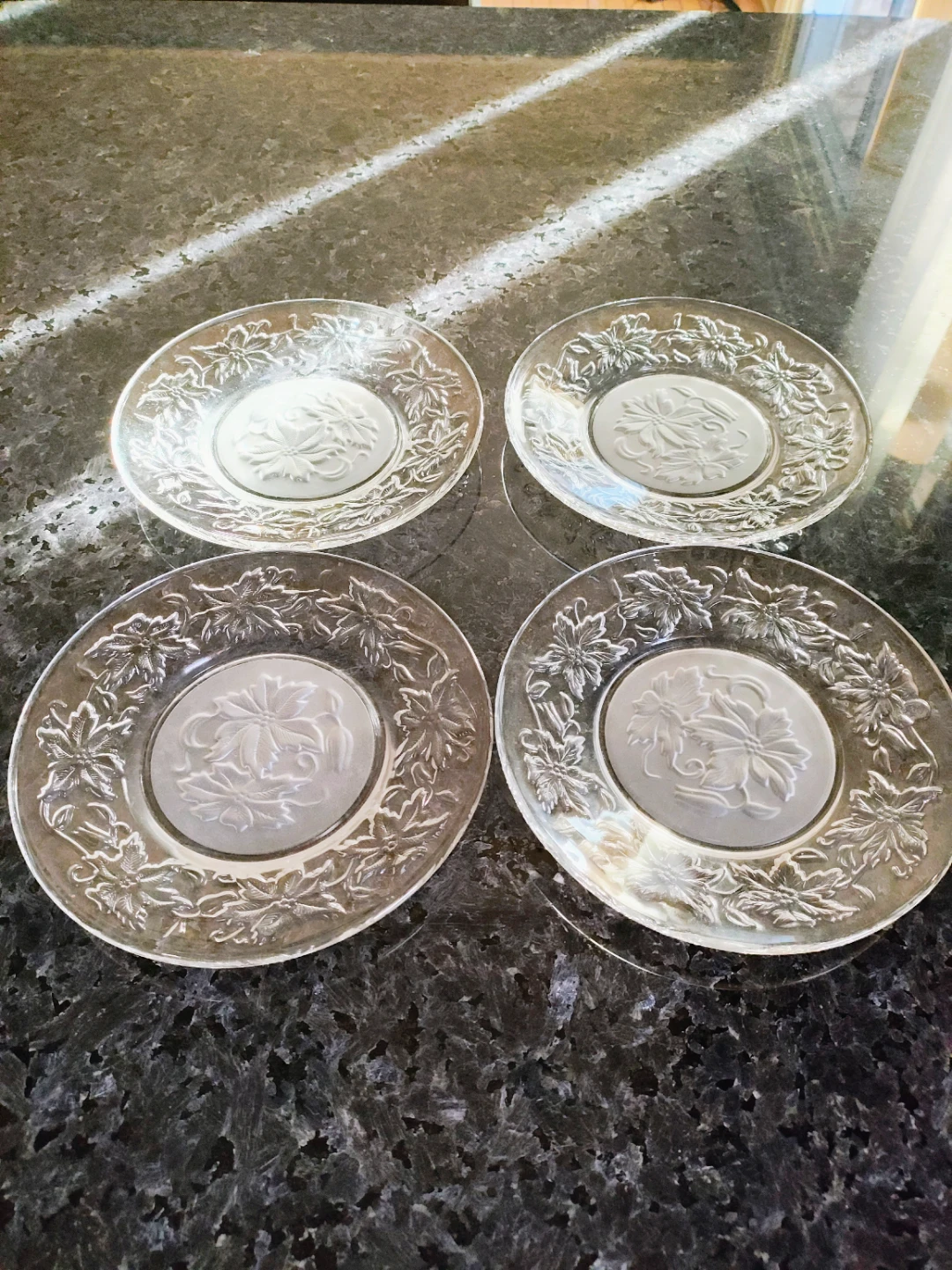 Princess House Fantasia Crystal dessert plates set of 4